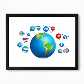 Social Media World Art Print