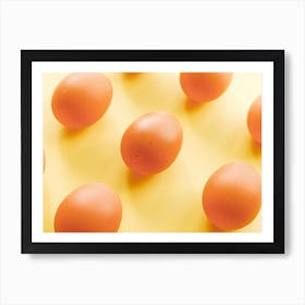 Eggs On A Yellow Background 4 Art Print