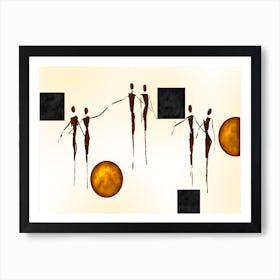 Tribal African Art Illustration In Painting Style 210 Art Print