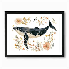 Little Floral Humpback Whale 1 Art Print