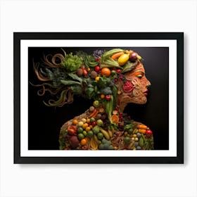 Woman Made Of Vegetables Art Print