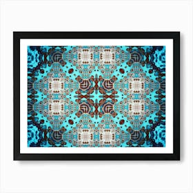 Blue Watercolor Pattern 1 Art Print