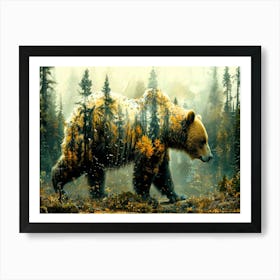 Bear Silhouette - Bear Ethereal Art Print