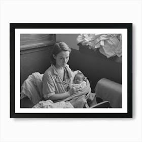 Woman And Child, Flood Refugees In Schoolhouse, Sikeston, Missouri By Russell Lee Art Print