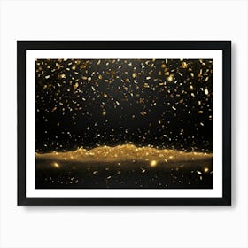 Gold Confetti Background Art Print