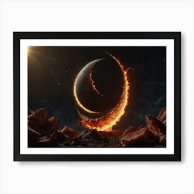 Fire On The Moon Art Print