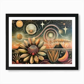 Abstract Esoterique Flower Art Print