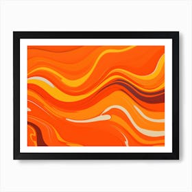 Abstract Orange Wavy Background Art Print