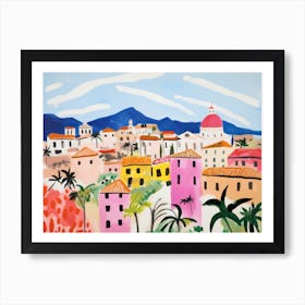 Catania Italy Cute Watercolour Illustration 1 Art Print