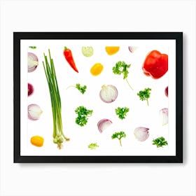 A Cornucopia Abundant With Seasonal Vegetables Like Radishes Beans Tomatoes And Broccoli Placed A (1) Art Print