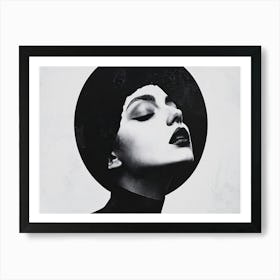 Black And White Portrait Of A Woman 3 Art Print