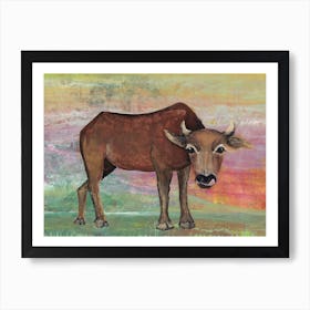 Happy Cow Painting Art Print