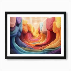 3d Tapestry Of Colorful Threads Woven Together To Create A Stunning Vista 1 Art Print