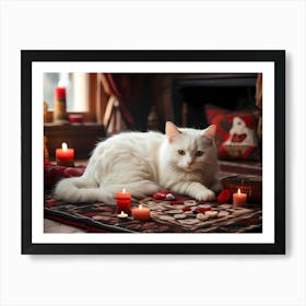 Valentine Cat Art Print