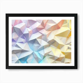 Pastel Abstract Triangles Poly Colors Geometric Art Print