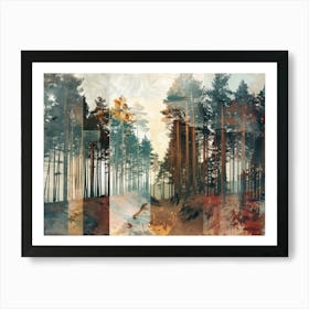 Forest Collage Vintage 7 Art Print