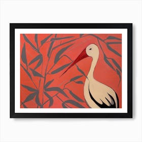 White Stork in the bamboo forest Art Print