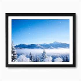 An Abstract Winter Landscape Under A Bright Sunny Sky Freshly Fallen Snow Draping White Iced Trees Art Print