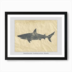 Smallscale Cookiecutter Shark Silhouette 3 Poster Art Print