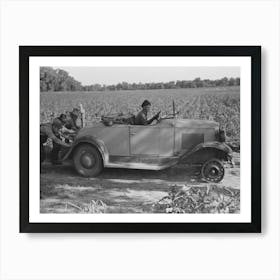Untitled Photo, Possibly Related To Pushing A Car Belonging To Agricultural Day Laborer To Start It, Near Muskogee, Art Print
