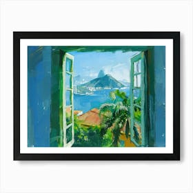 Rio De Janeiro From The Window View Painting 3 Art Print