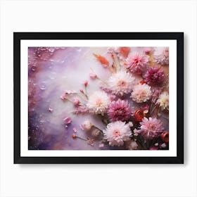 Abstract Flowers On A Purple Background Art Print