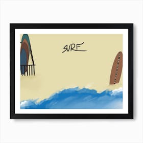 Surfboards In The Sand Art Print