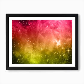 Red Violet Galaxy Space Background Art Print