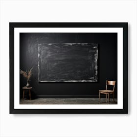 Black Chalkboard Serves As An Abstract Backdrop Horizontal In Orientation Its Texture Showcasing T (1) Art Print