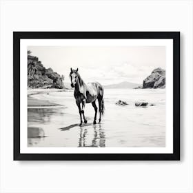 A Horse Oil Painting In Anse Lazio, Seychelles, Landscape 2 Art Print