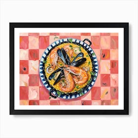 Seafood Risotto Pink Checkerboard 3 Poster