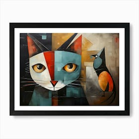 Cubism Cat 3 Art Print