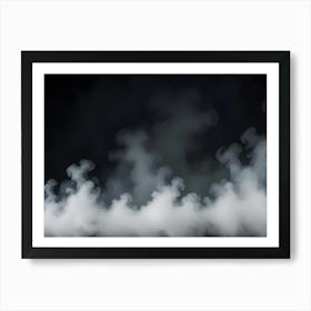 White Smoke On Black Background 1 Art Print