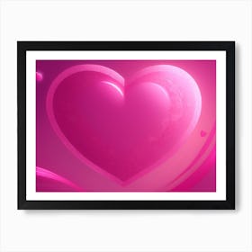 A Glowing Pink Heart Vibrant Horizontal Composition 35 Art Print