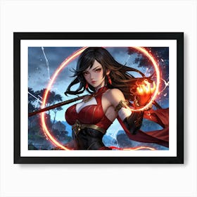 Girl With A Sword 1 Art Print