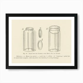 Vintage Illustration Of Canning, Jars, Metal Top, Rubber, John Wright Art Print