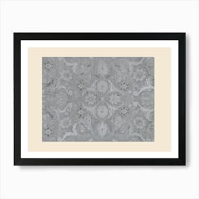 Gray And White Rug Art Print