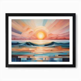 Sunset Over The Ocean Art Print