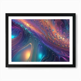 Abstract Swirling Pattern With Iridescent Colors And A Metallic Sheen 3 Art Print