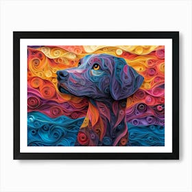 Labrador Retriever Paper Quilling Dog Portrait 2 Art Print