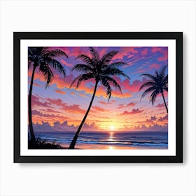 Sunset At The Beach 46 Art Print