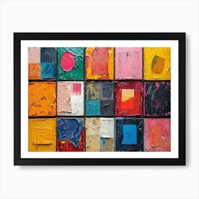 Colorful Chronicles: Abstract Narratives of History and Resilience. Squares Art Print