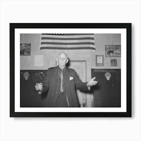 Colonel Lilly, Auctioneer At Pie Supper, Mcintosh County, Oklahoma, See General Caption Number 24 By Russell Art Print