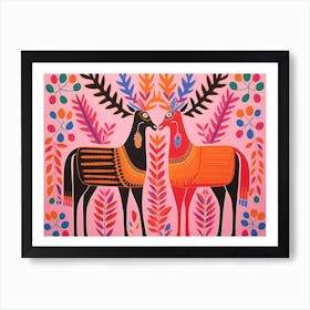 Moose 1 Folk Style Animal Illustration Art Print