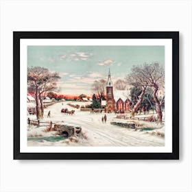 Winter Vintage Painting Art Print