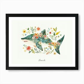 Little Floral Shark 1 Poster Art Print