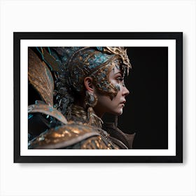 Viking woman, portrait of a warrior. Art Print