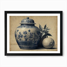 Chinese Vase Hamptons style Art Print