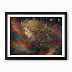 Woman In Space Art Print