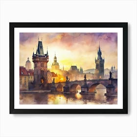 Prague Bridge Art Print